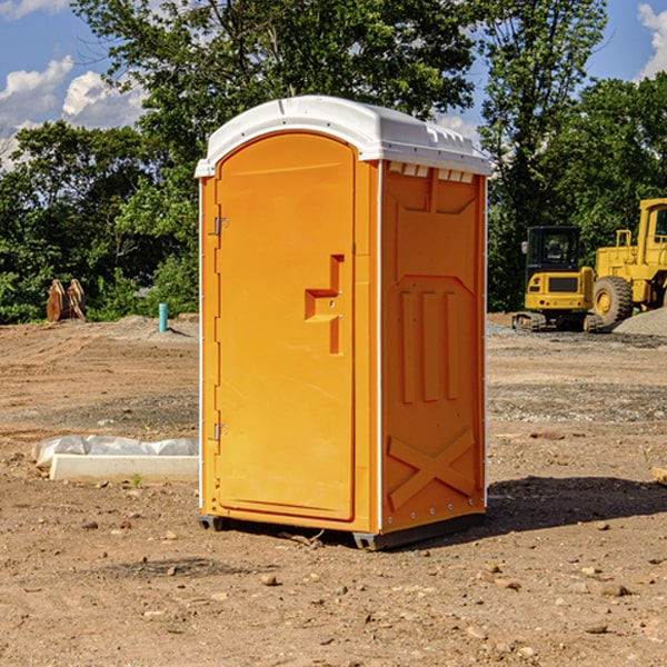 how often are the portable restrooms cleaned and serviced during a rental period in Devola OH